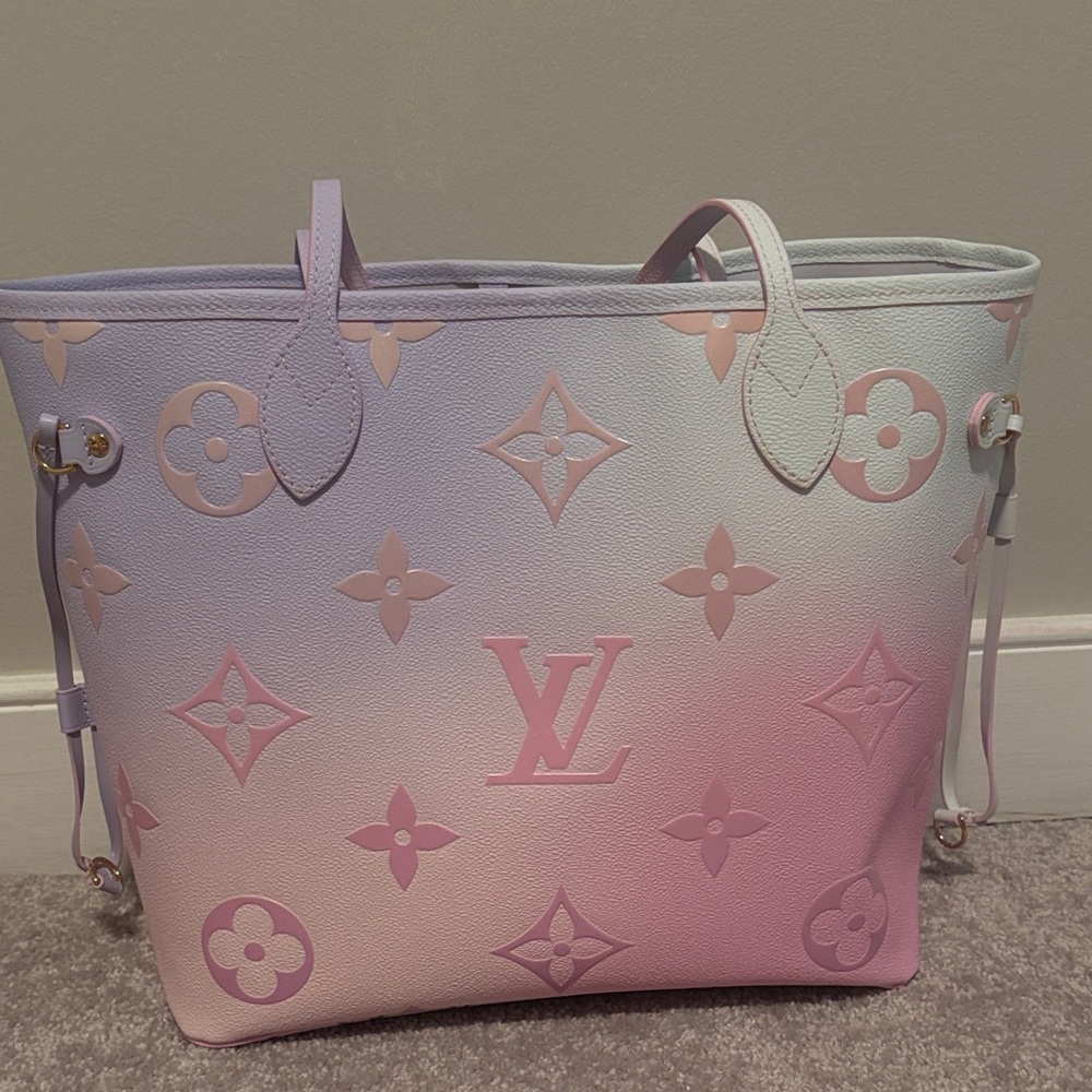 Louis Vuitton Pastel Pink and Purple Tote Bag sunrise Pastel Neverfull MM New
